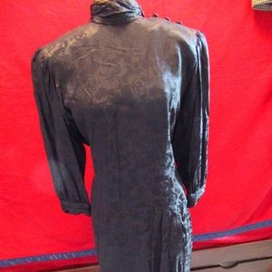 Ms Chaos Black silk long sleeve dress